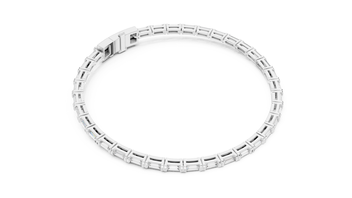 Silver bracelet on a white background