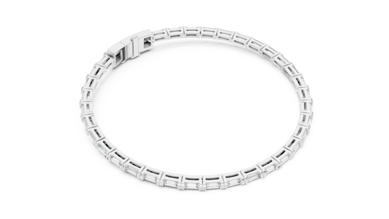 Silver bracelet on a white background