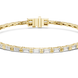 Lab grown baguette diamond tennis bracelet in yellow gold white gold and rose gold featuring sleek geometric diamond settings