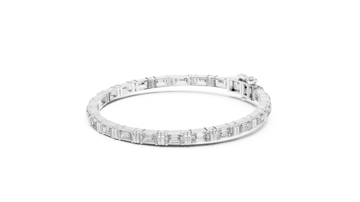 Diamond bracelet on a white background