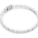 Silver bracelet with clear stones on a white background