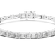 Emerald cut lab grown diamond tennis bracelet in yellow gold white gold and rose gold with sleek modern diamond layout