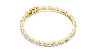 Emerald Cut Diamond Tennis Bracelet in Yellow Gold