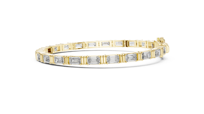 Emerald Cut Diamond Tennis Bracelet in Yellow Gold
