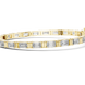 Emerald cut lab grown diamond tennis bracelet in yellow gold white gold and rose gold with sleek modern diamond layout