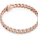 Iced Cuban link lab grown diamond bracelet in yellow gold white gold and rose gold with pave set round diamonds