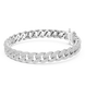 Silver chain bracelet on a white background