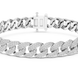 Silver chain bracelet on a white background