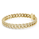 Gold chain bracelet on a white background