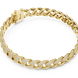 Gold chain bracelet on a white background