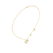 Gold necklace with a heart-shaped pendant on a white background