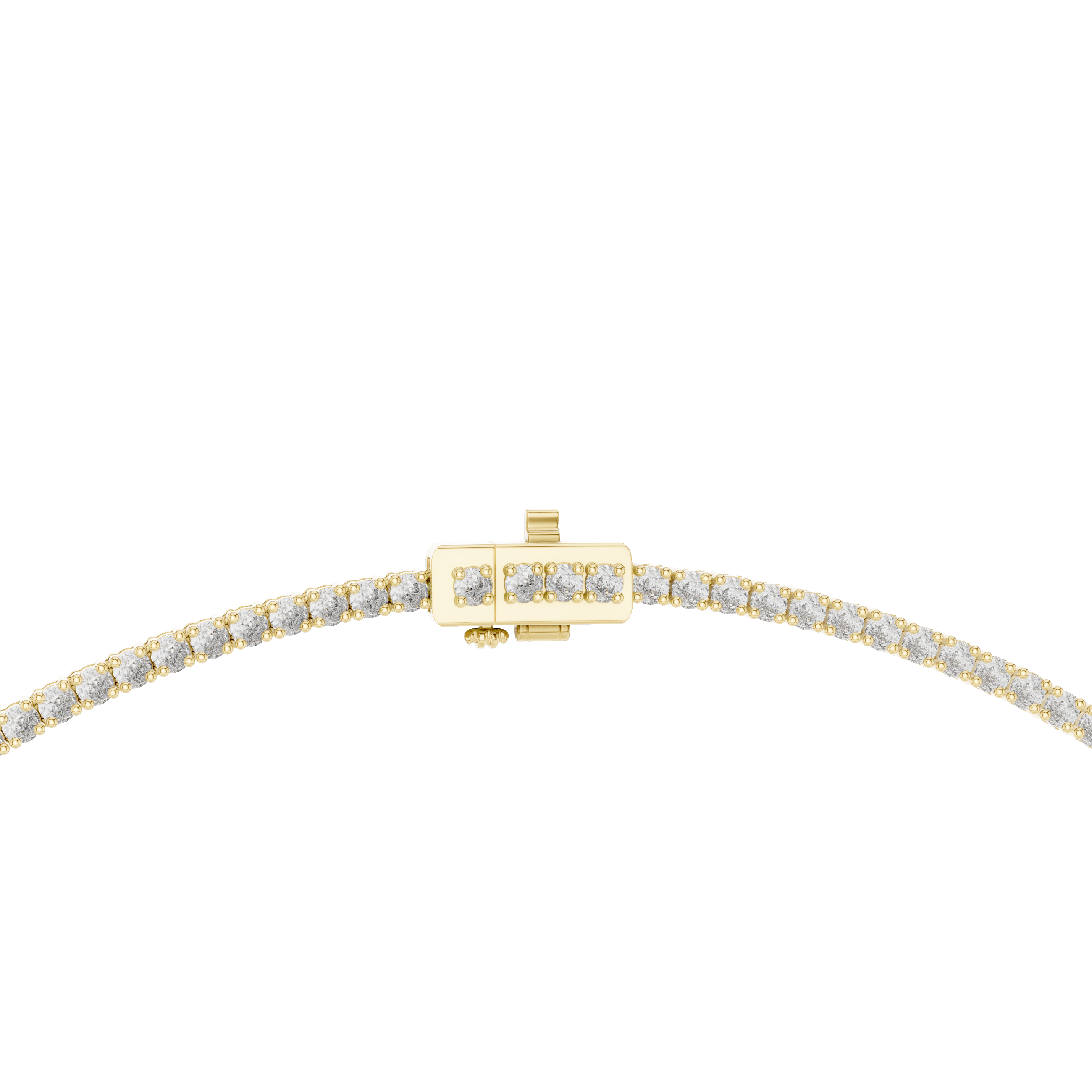 Gold bracelet with diamond accents on a white background