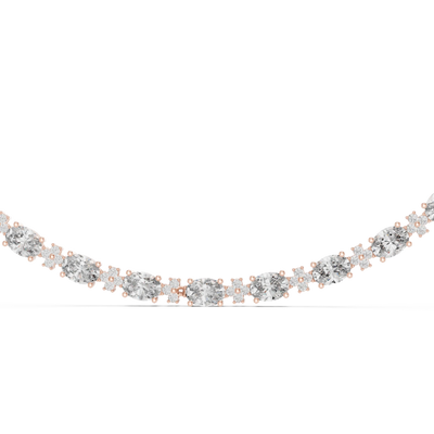 Diamond necklace on a white background
