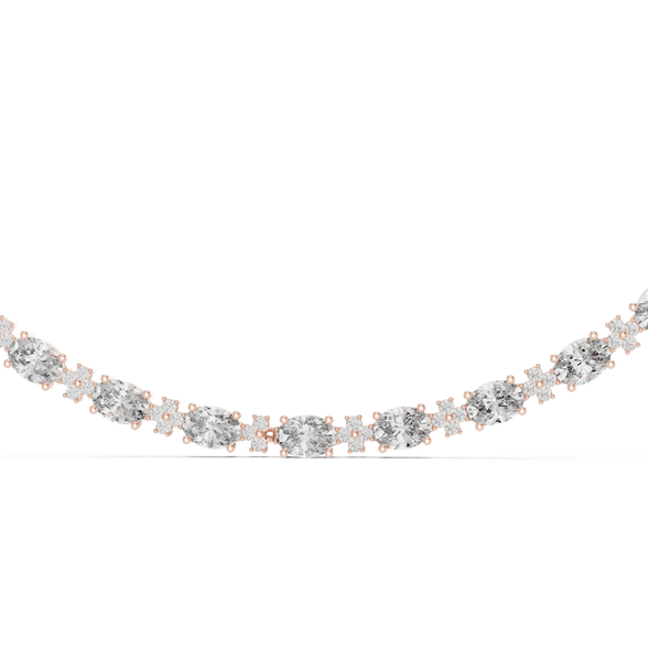 Diamond necklace on a white background