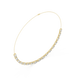 Gold necklace with clear stones on a white background