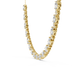 Gold and diamond necklace on a white background