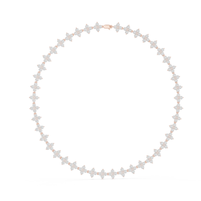 Necklace with floral designs on a white background