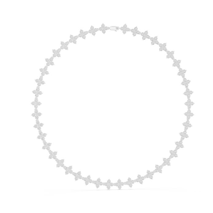 Necklace with floral designs on a white background