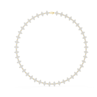 Necklace with floral designs on a white background