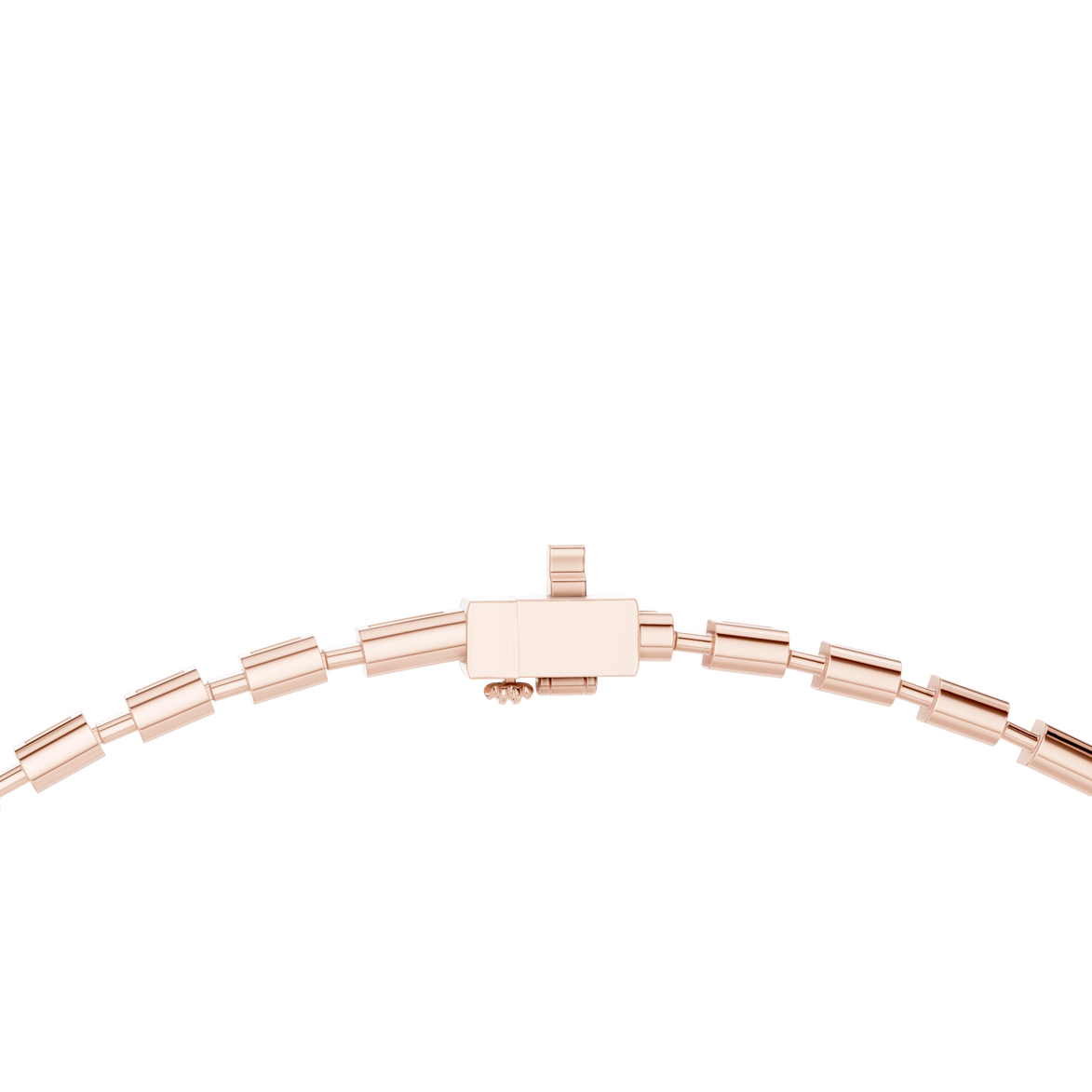 Rose gold bracelet on a white background