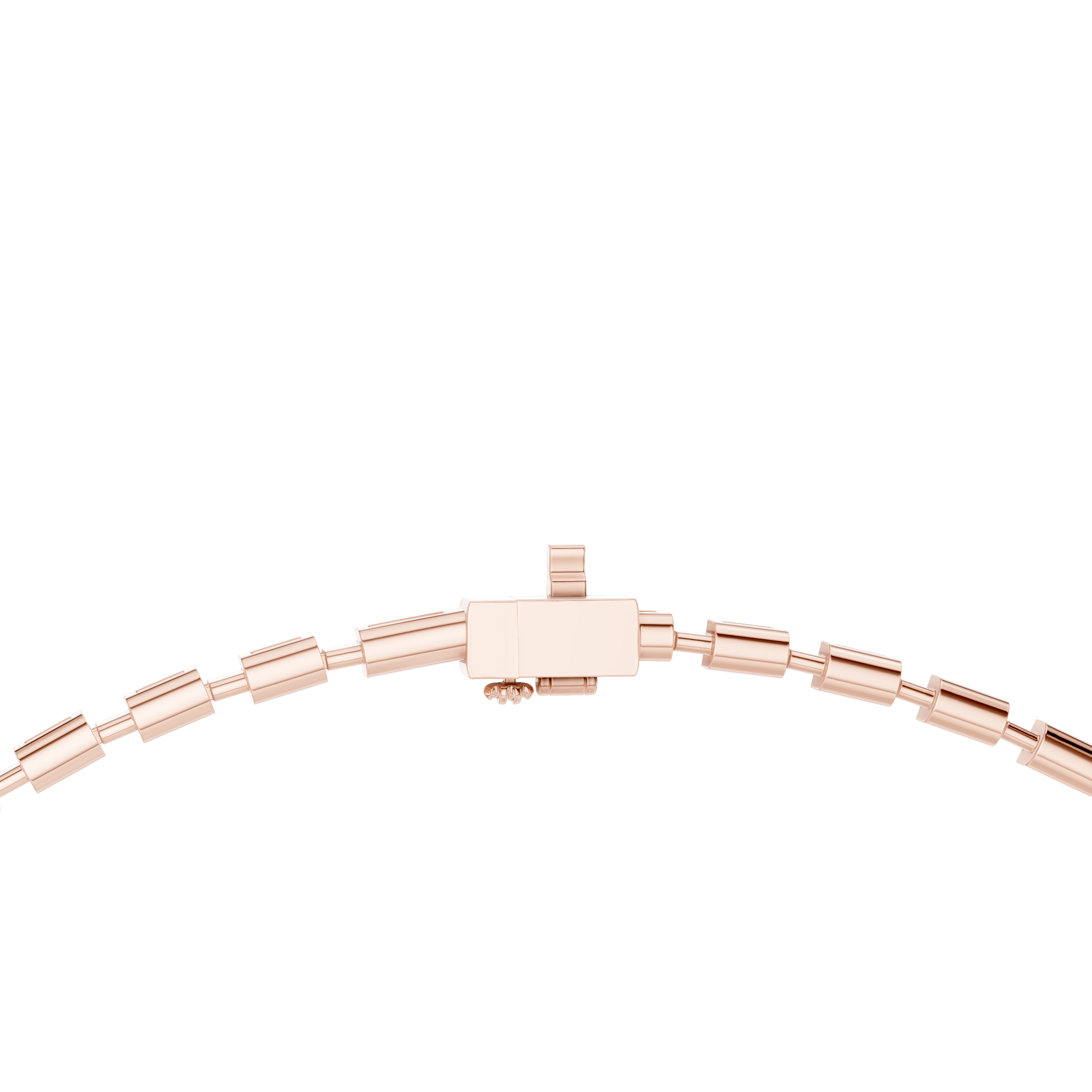 Rose gold bracelet on a white background