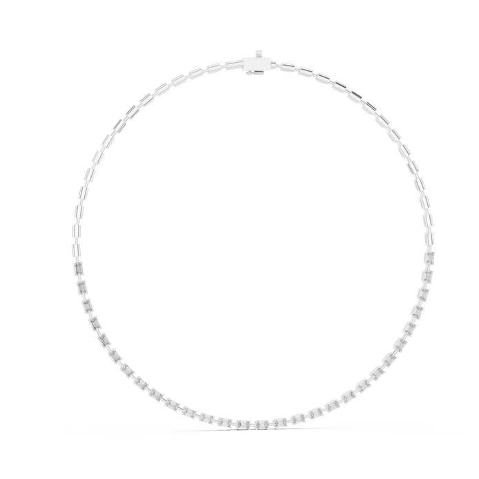Silver necklace on a white background
