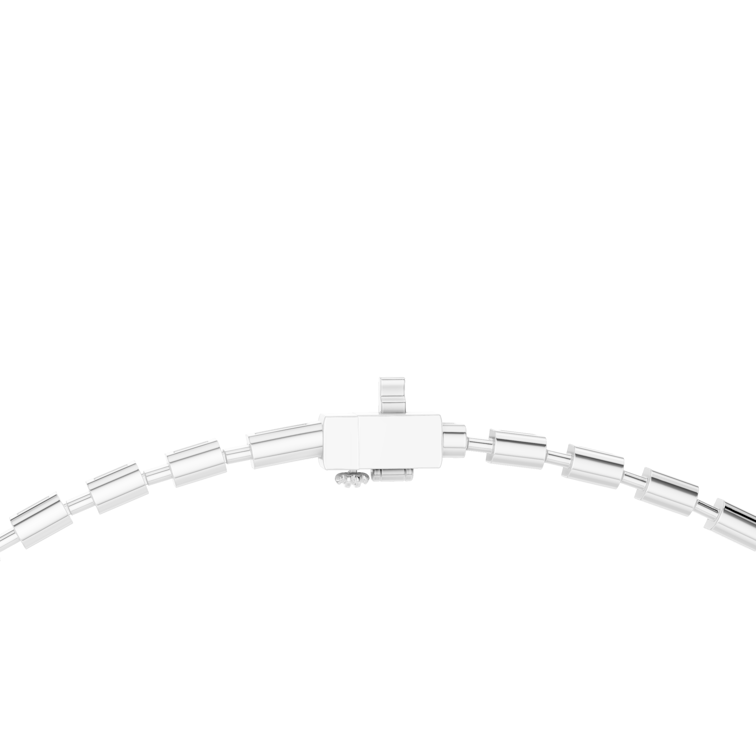 Silver bracelet on a white background