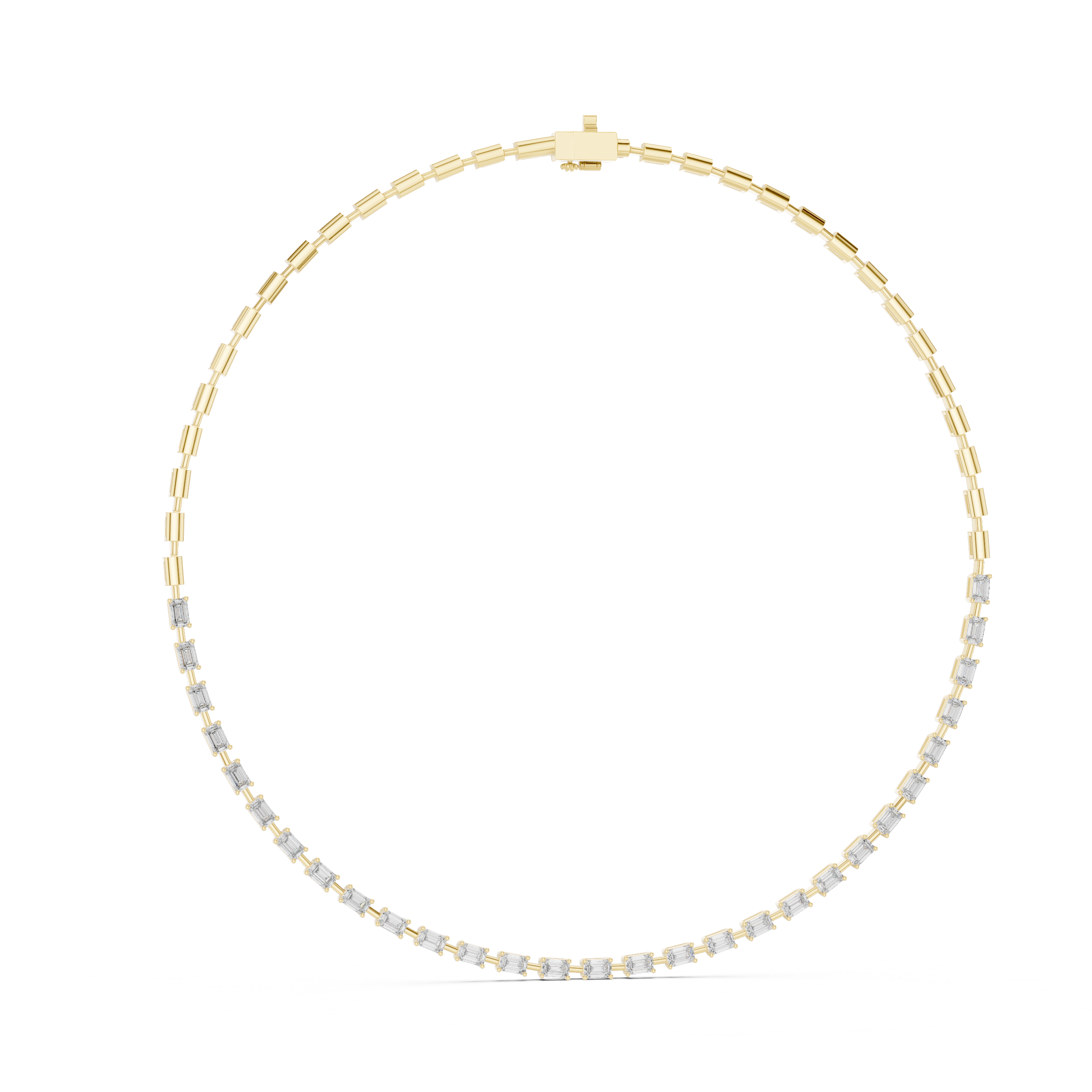 Gold and silver beaded necklace on a white background