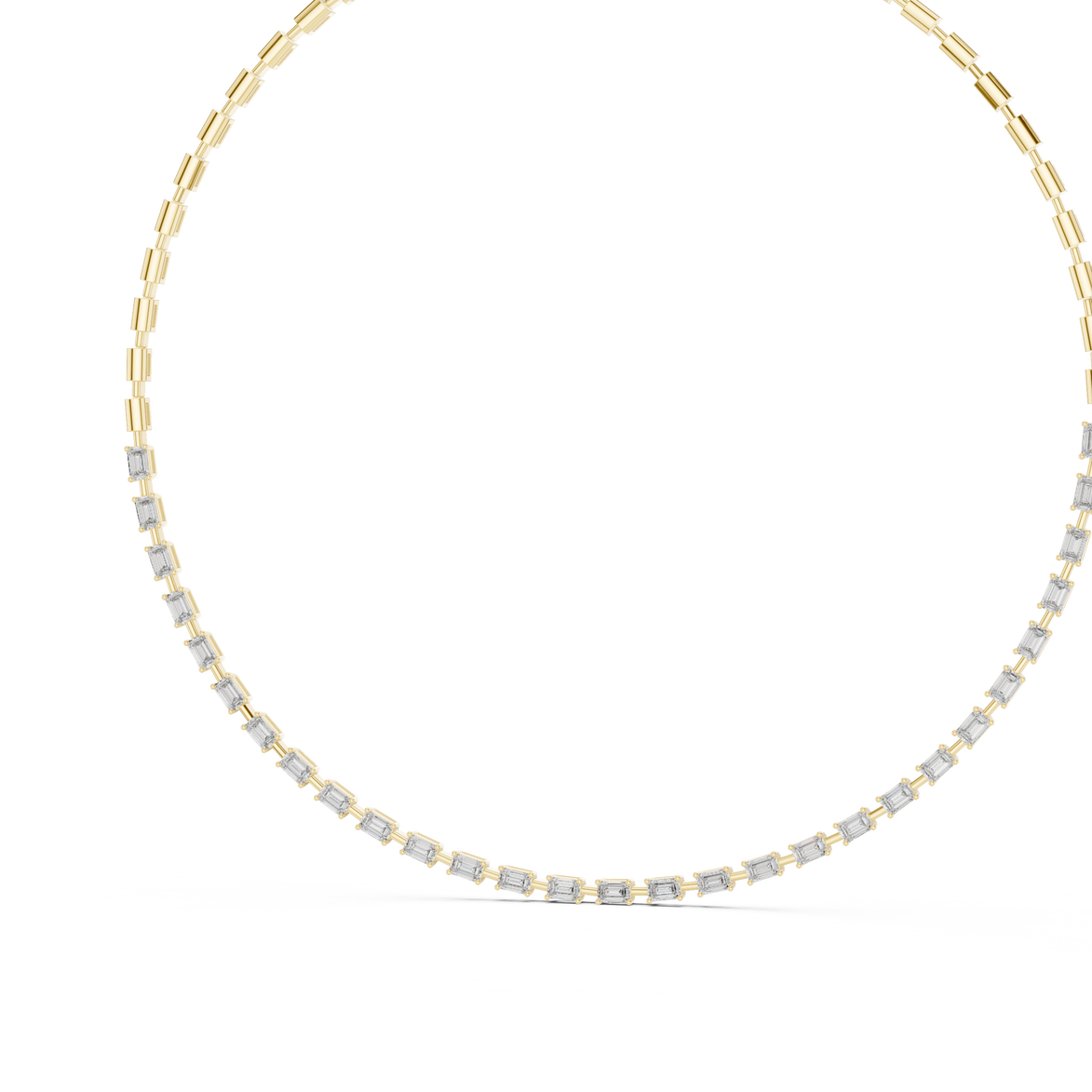 Gold and silver chain necklace on a white background