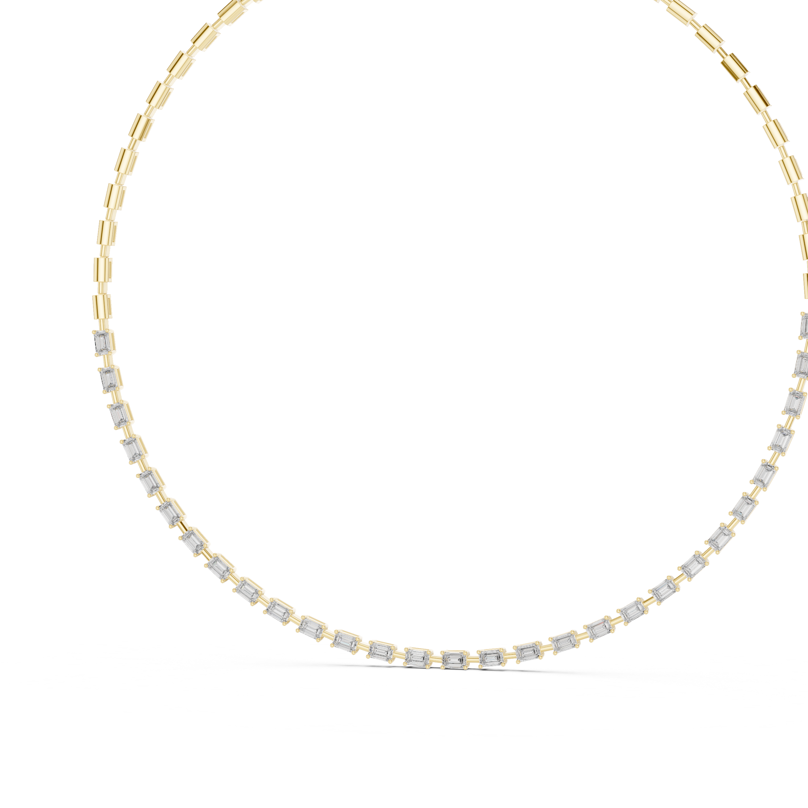 Gold and silver chain necklace on a white background