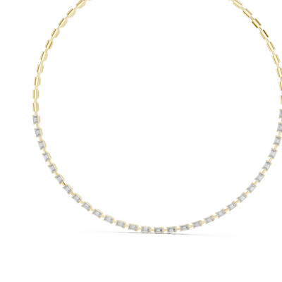 Gold and silver chain necklace on a white background