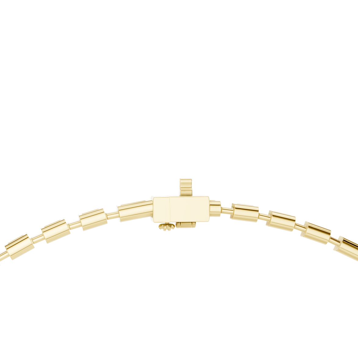 Gold bracelet on a white background