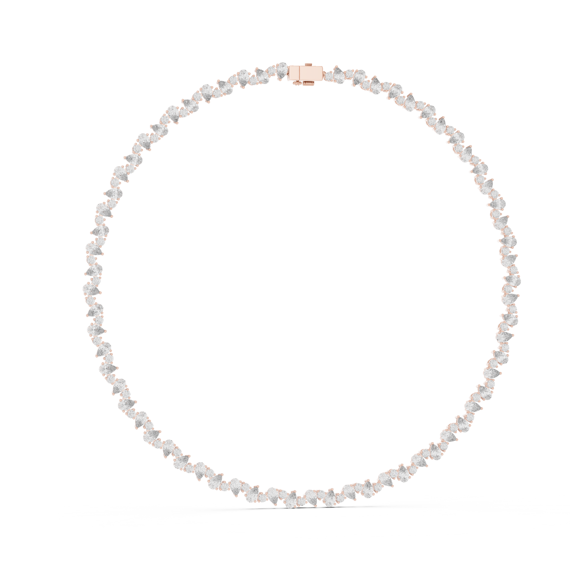 Necklace with small stones on a white background