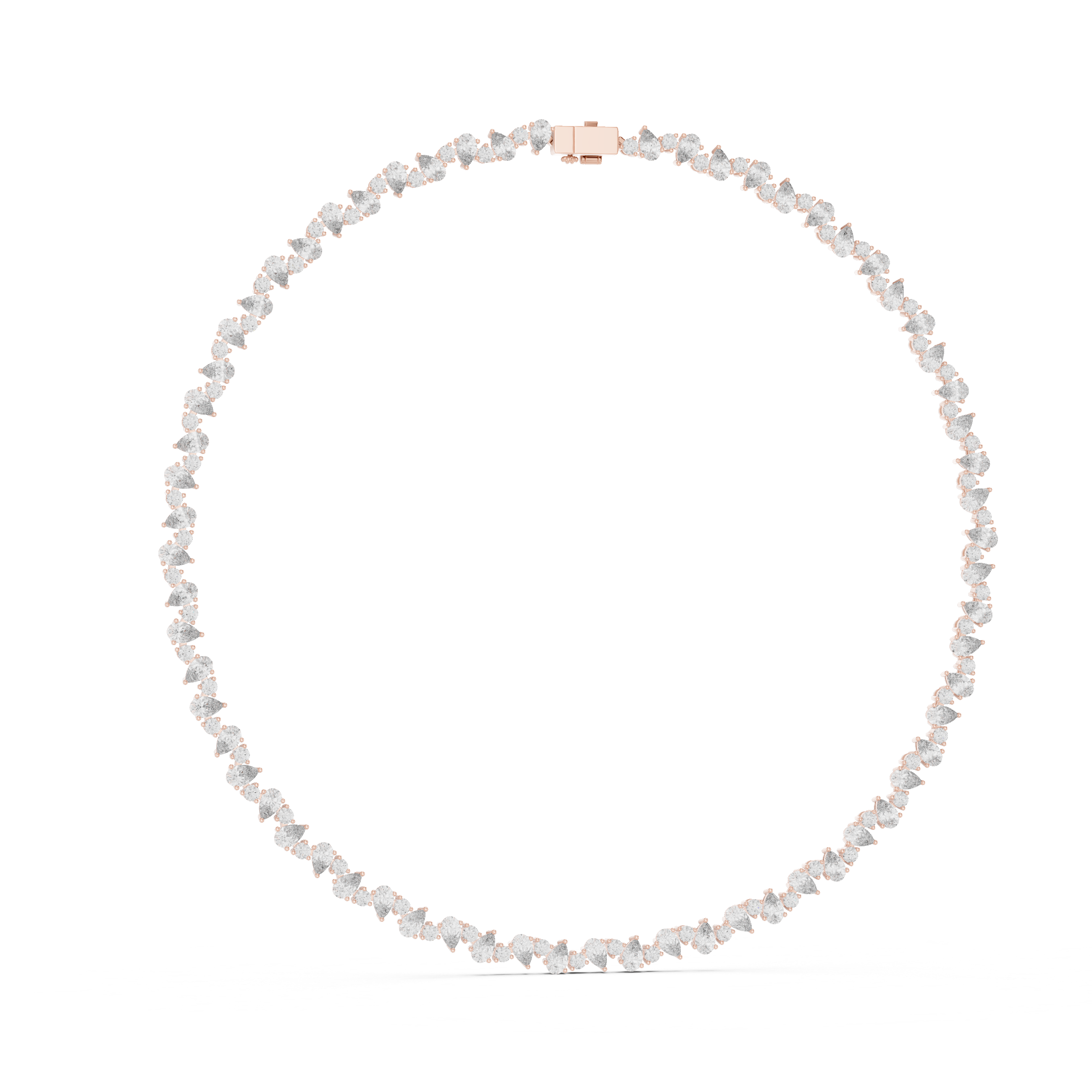 Necklace with small stones on a white background