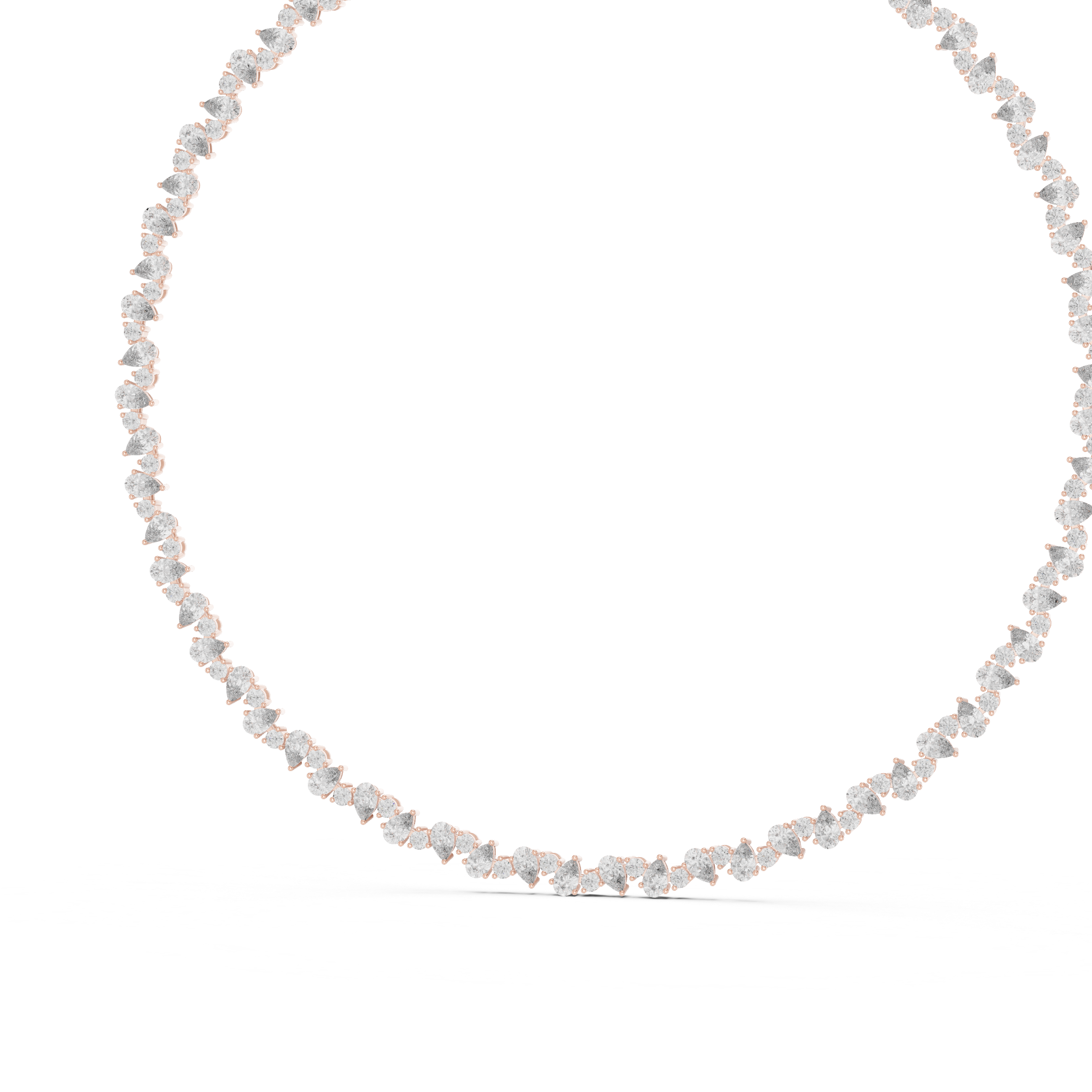 Necklace with small stones on a white background