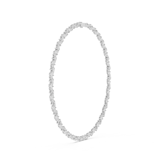 Silver necklace on a white background