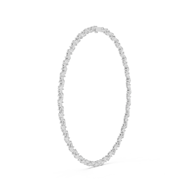 Silver necklace on a white background