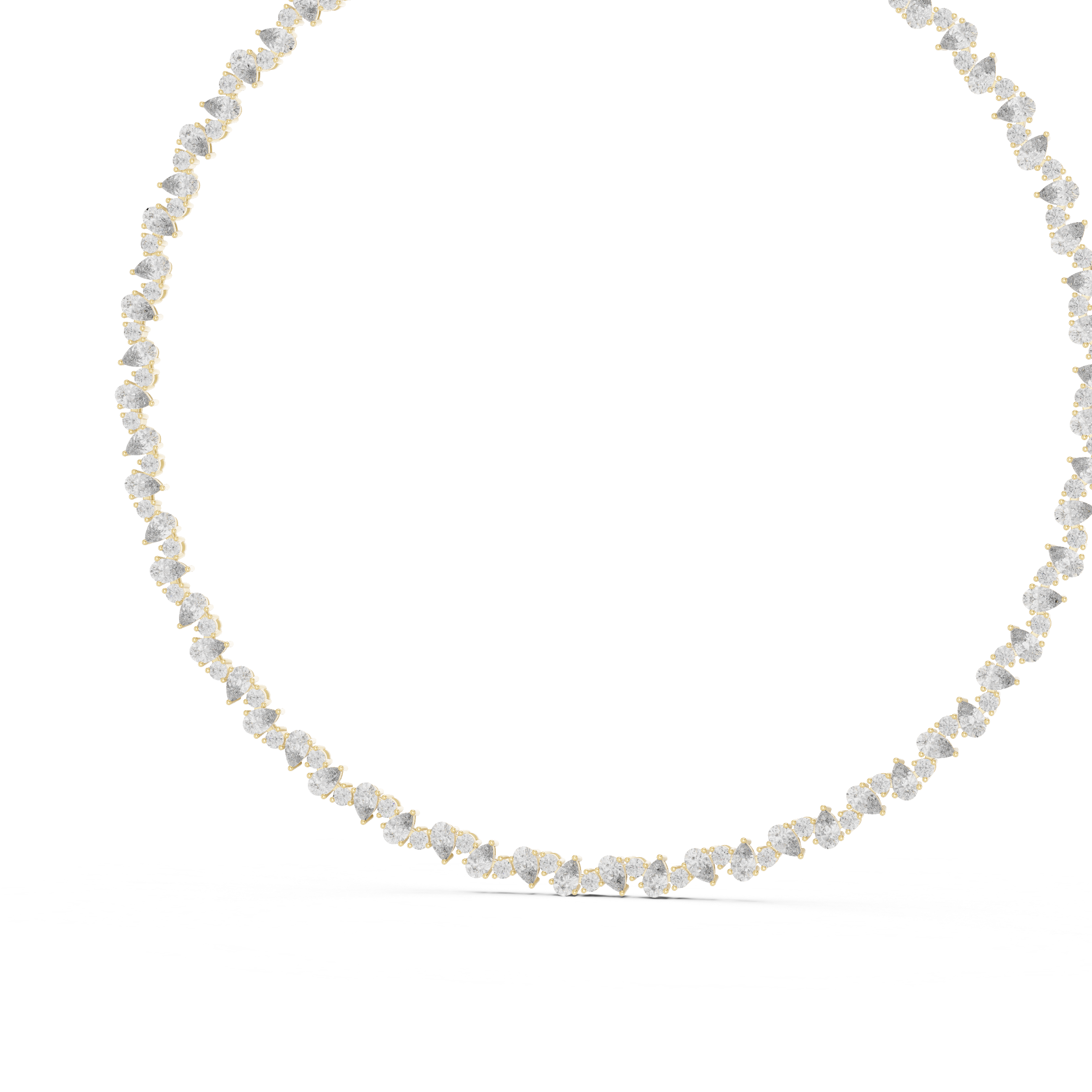 Necklace with small stones on a white background
