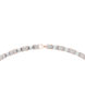 Diamond necklace with rose gold and white gold clasps on a white background