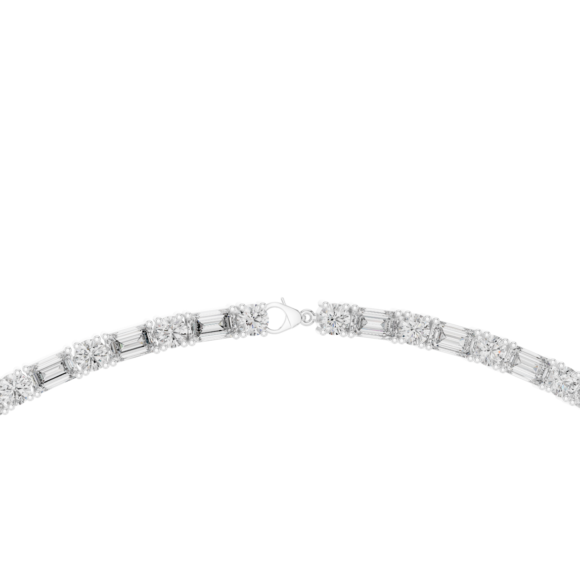 Diamond necklace on a white background