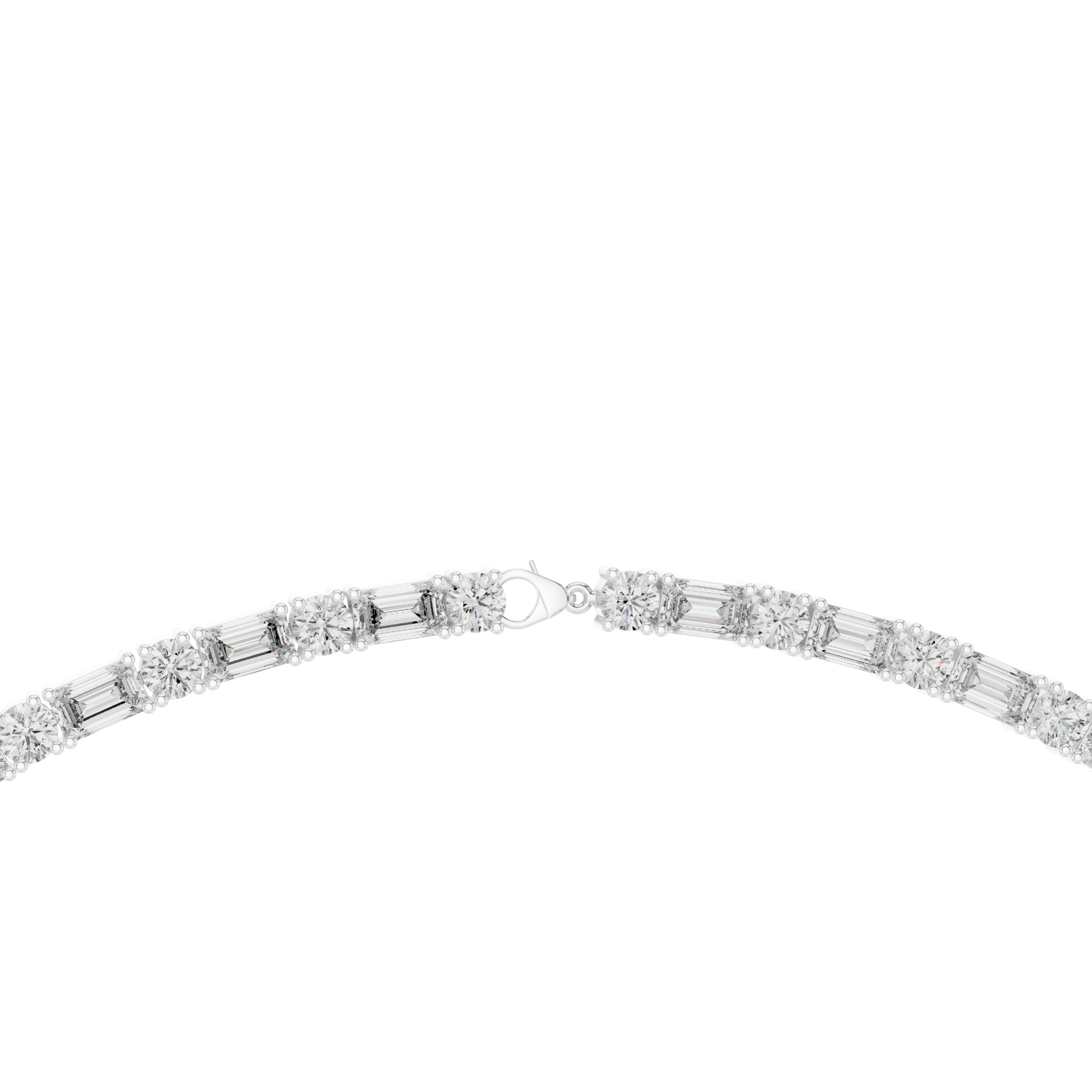Diamond necklace on a white background