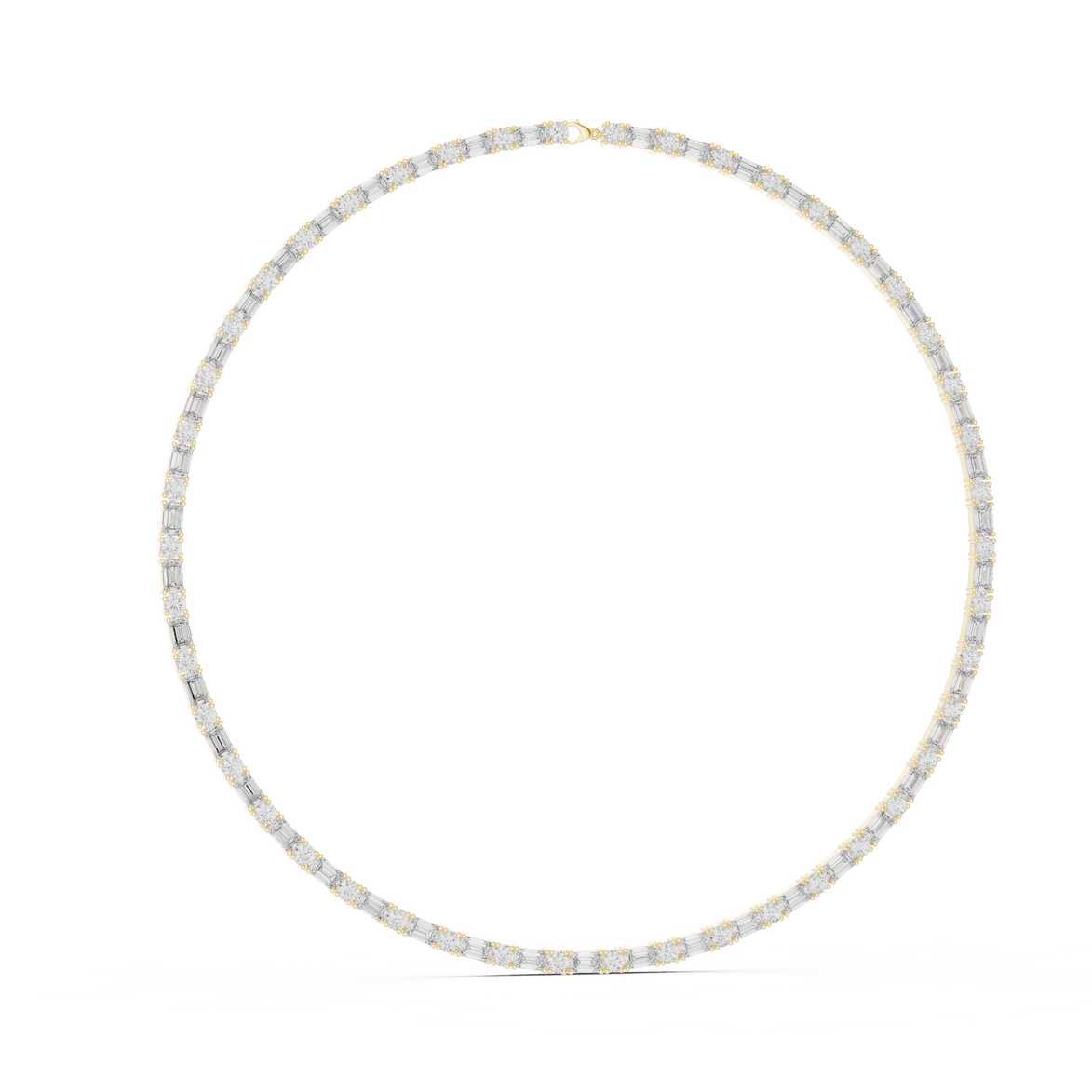 Diamond necklace on a white background