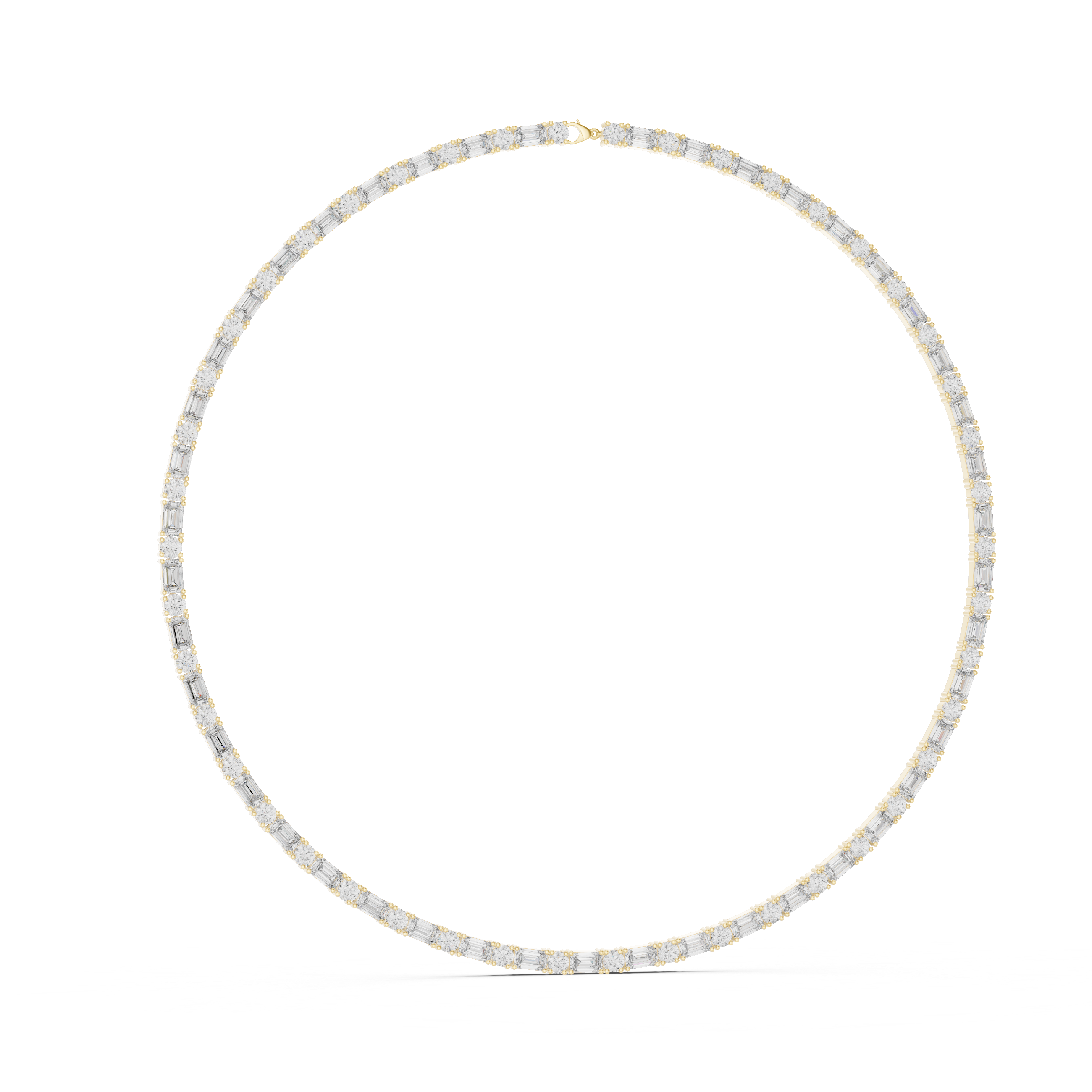 Diamond necklace on a white background