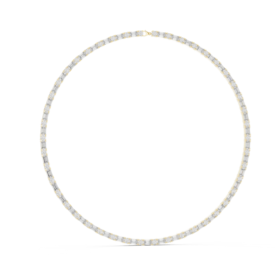 Diamond necklace on a white background