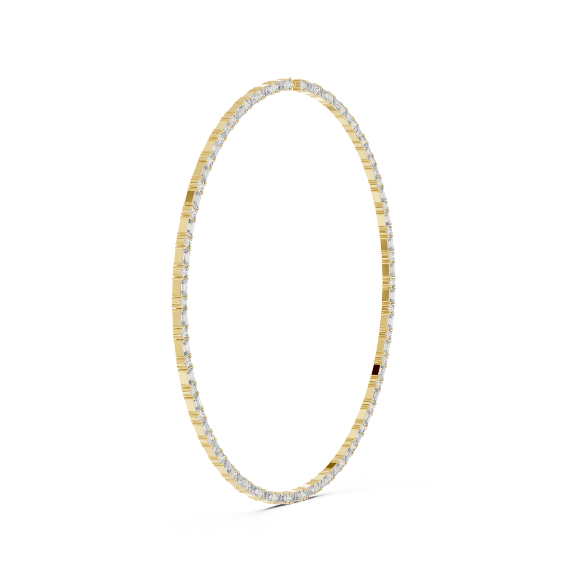 Gold necklace on a white background