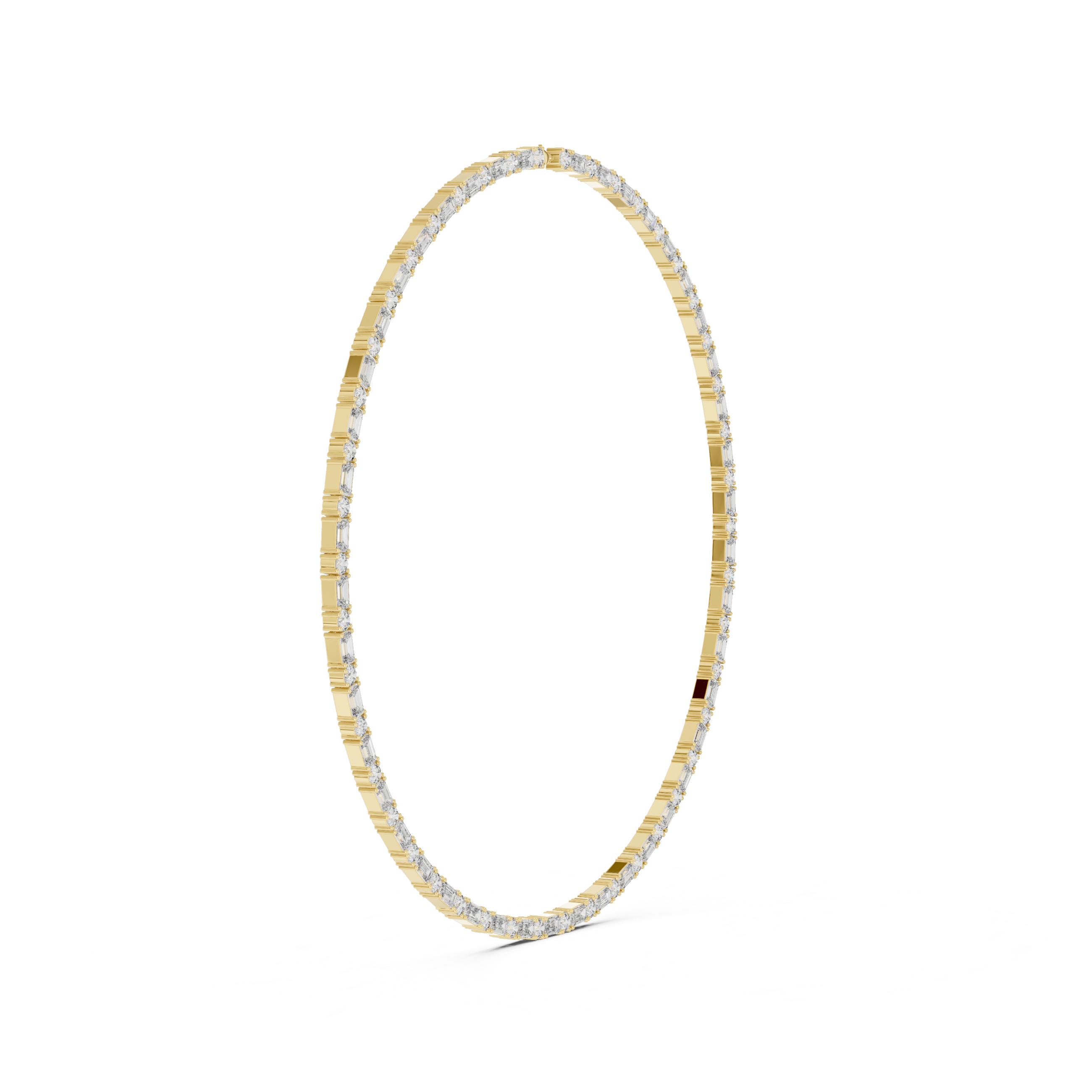 Gold necklace on a white background
