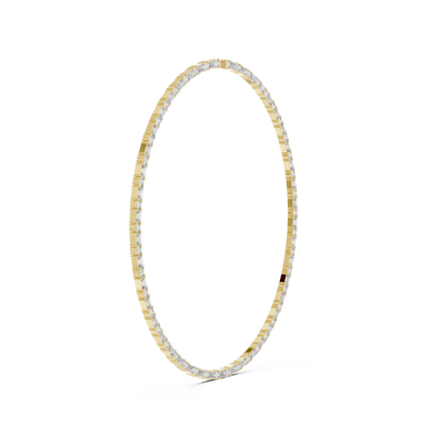 Gold necklace on a white background