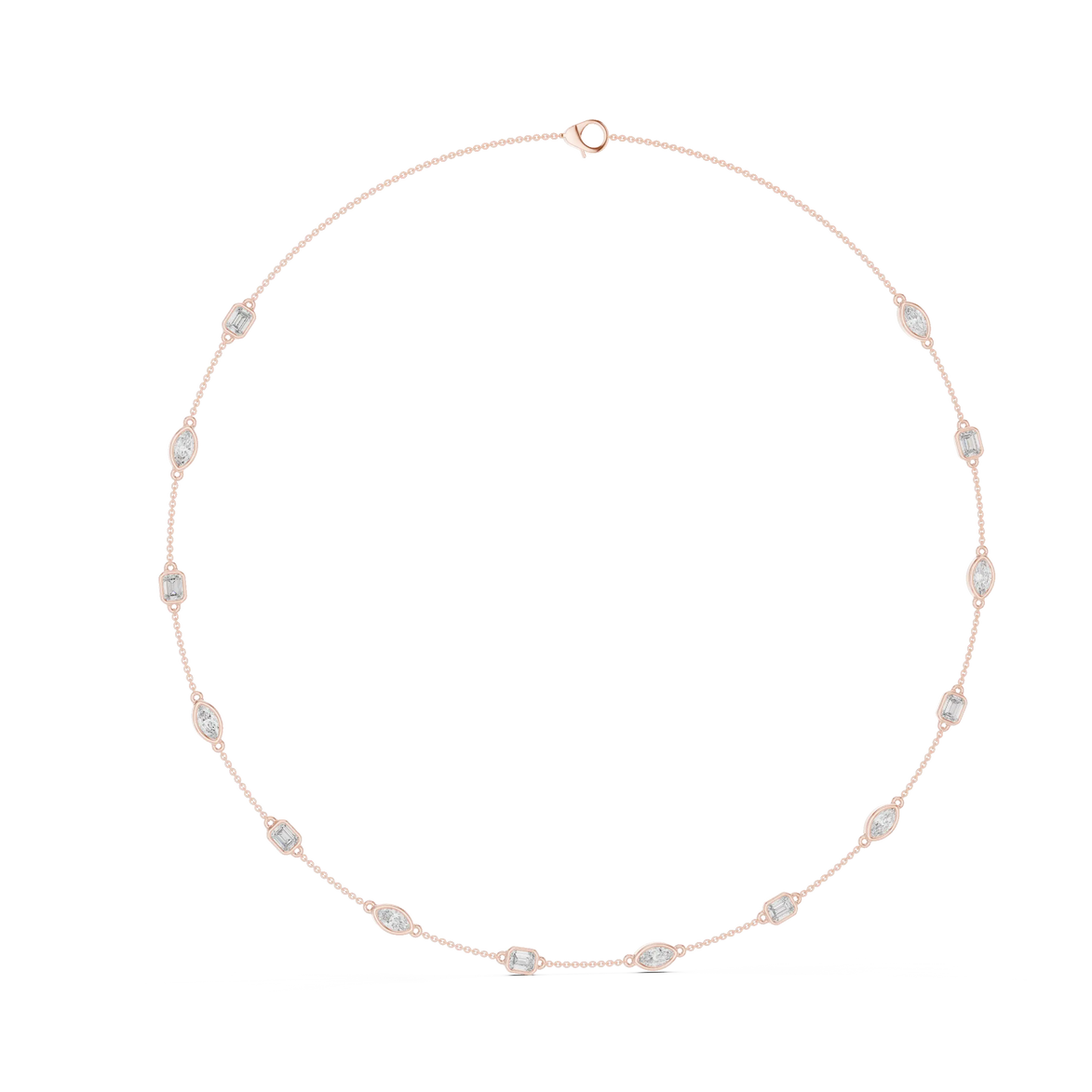 gold necklace with small beads on a white background