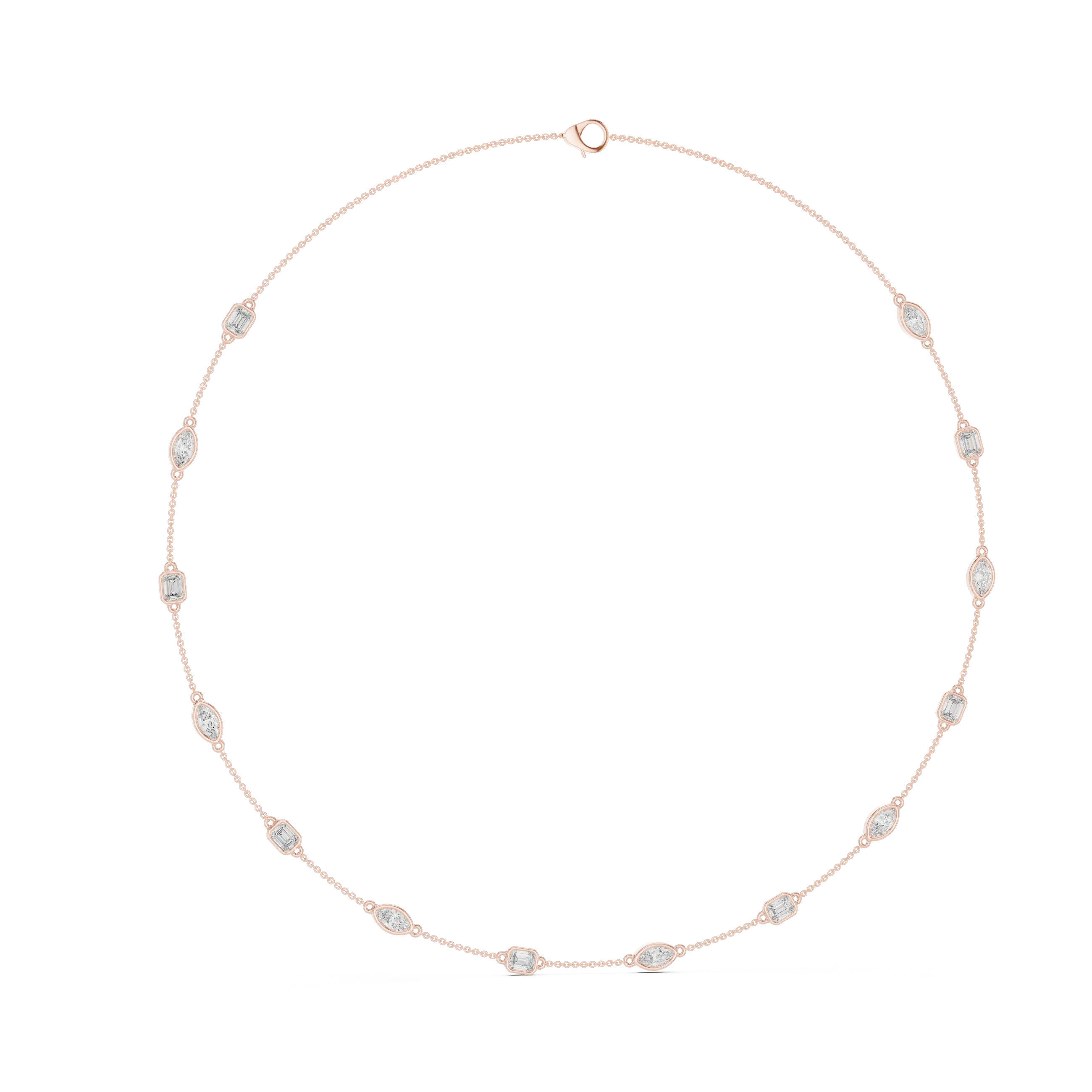 gold necklace with small beads on a white background