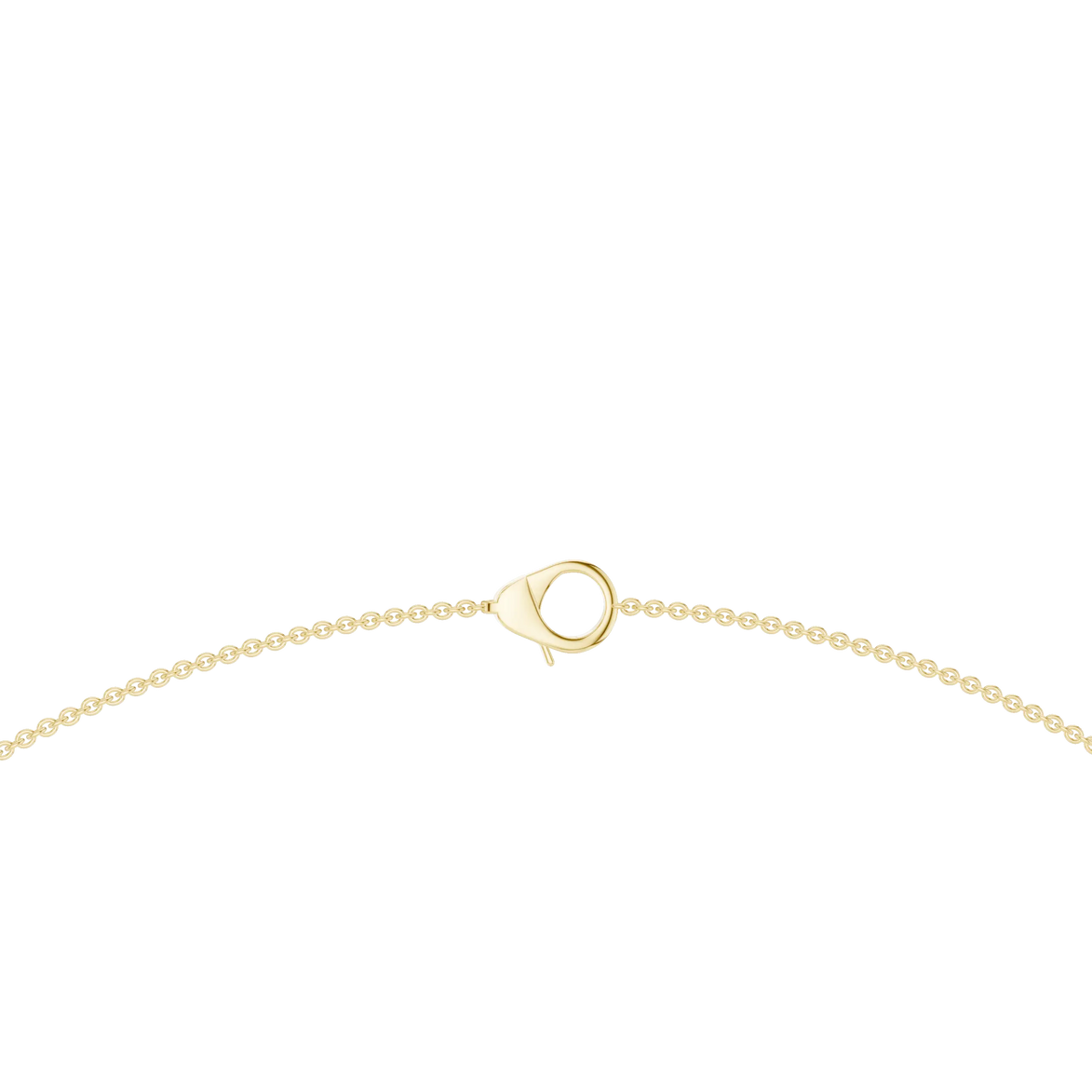 Gold chain necklace on a white background